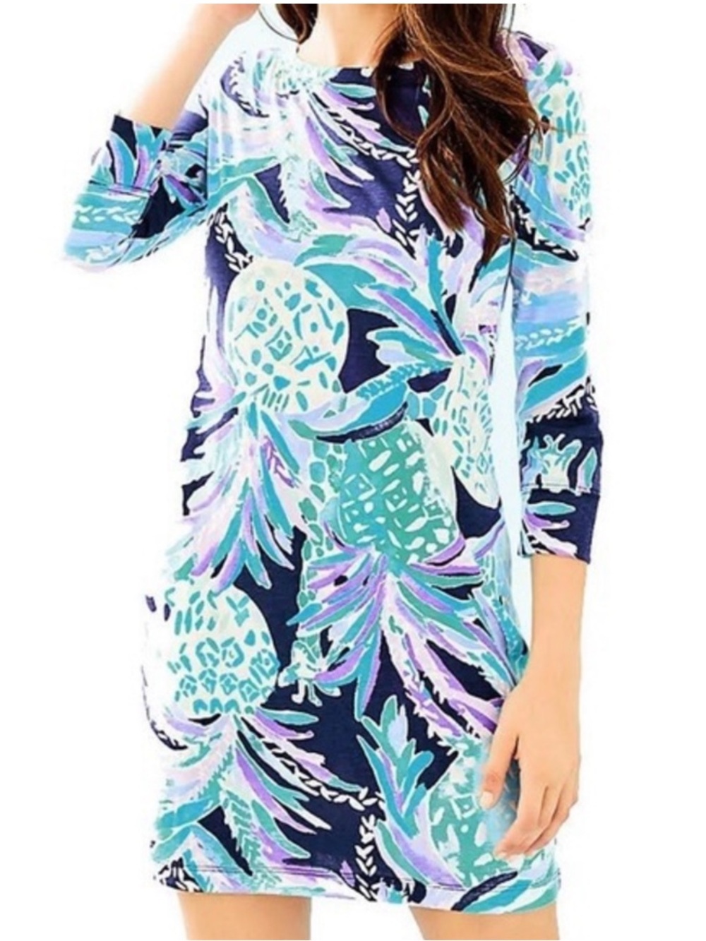 Lilly Pulitzer Alotta Colada Hollee Dress with 3/4 Sleeves | Size XL